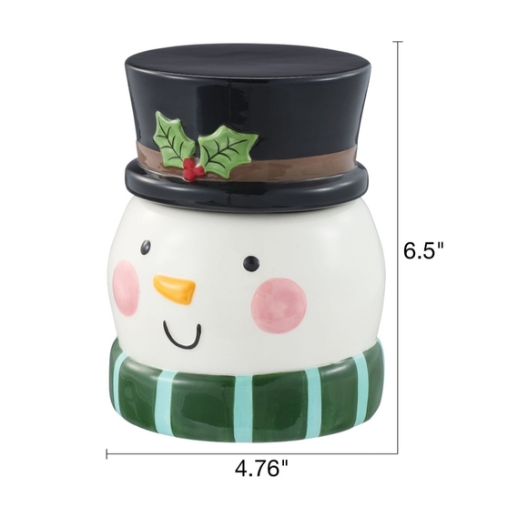 Christmas Snowman Earthenware Candy/Cookie Jar - Picture 2 of 5